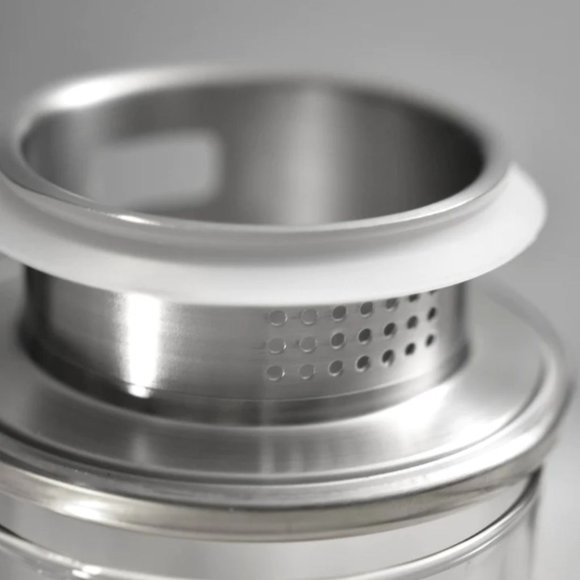 7 Piece Glass Pitcher Set (with Straining Lid, Handle) and 6 Glasses - GRAY - Picture 3 of 3